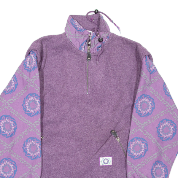 RODEO Womens Patterned Fleece Purple Crazy Pattern 1 4 Zip M Online