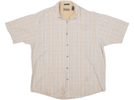 WRANGLER Hero Mens Shirt Orange Check Short Sleeve L For Discount