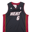 ADIDAS Miami Heat 6 James Mens Jersey Black Sleeveless USA XL Sale