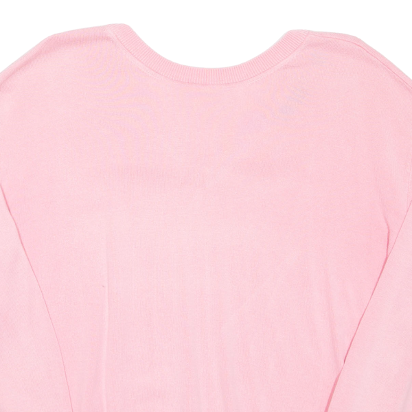 GANT Cropped Womens Jumper Pink V-Neck Tight Knit S Supply