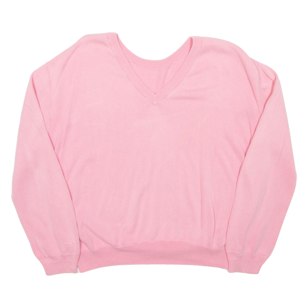 GANT Cropped Womens Jumper Pink V-Neck Tight Knit S Supply