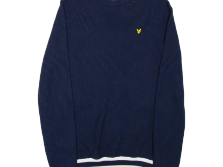 LYLE & SCOTT Boys Jumper Blue Chunky Knit 15-16Y Online Sale