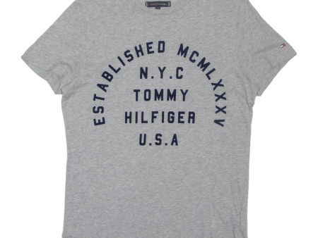 TOMMY HILFIGER Mens T-Shirt Grey S Hot on Sale