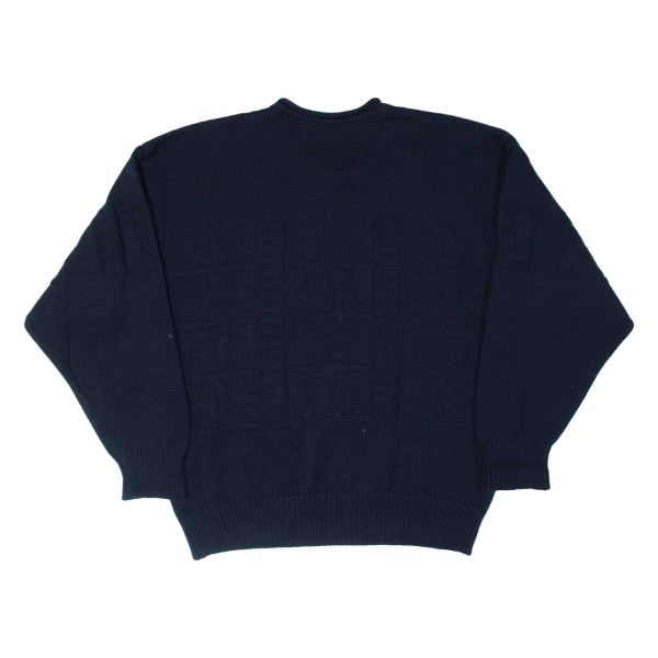 CLIPPER Navy Mens Jumper Blue 90s Tight Knit L Online now