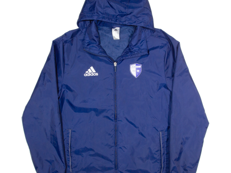 ADIDAS FC Wohlen Mesh Lined Mens Coach Jacket Blue Hooded S For Discount