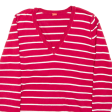 ESPRIT Womens Patterned Jumper Red Striped V-Neck Tight Knit S Online