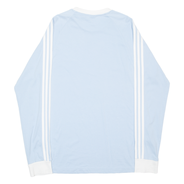 ADIDAS Mens T-Shirt Blue Long Sleeve S Fashion