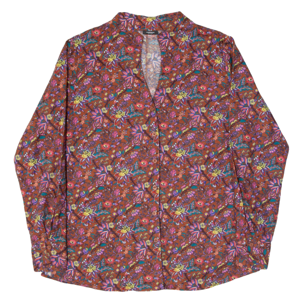 WALBUSCH Womens Shirt Maroon Floral Long Sleeve UK 16 Online now