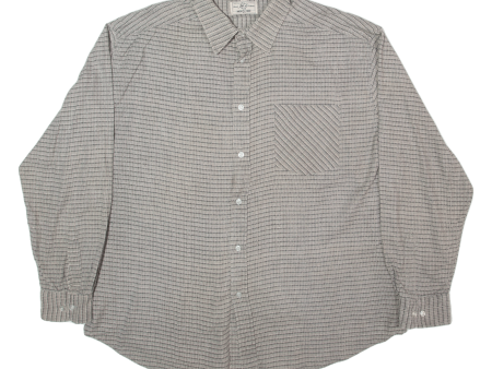 WEST SIDE Mens Shirt Grey Check Long Sleeve 2XL Supply