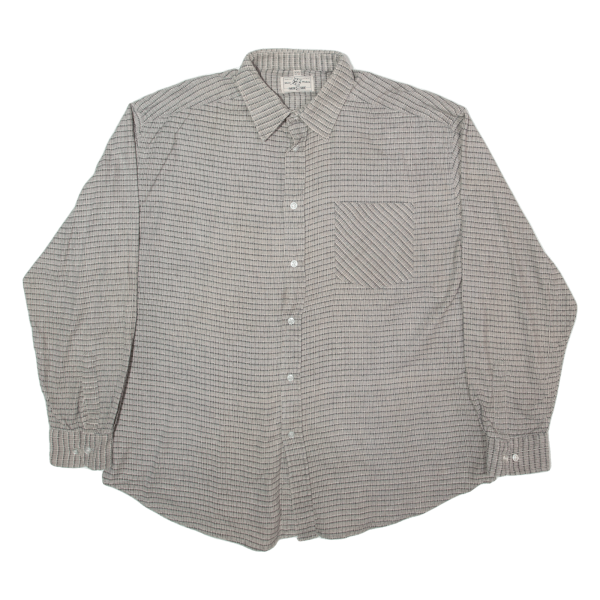 WEST SIDE Mens Shirt Grey Check Long Sleeve 2XL Supply