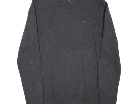 TOMMY HILFIGER Mens Jumper Grey Tight Knit L For Discount