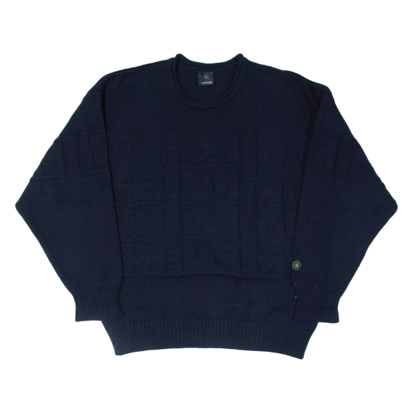 CLIPPER Navy Mens Jumper Blue 90s Tight Knit L Online now