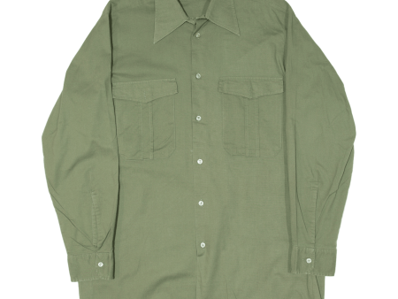 BOCKER Plain Shirt Green Long Sleeve Mens M For Sale