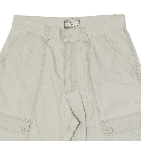 Vintage BUGLE BOY Wetlands Mens Cargo Shorts Beige Regular 90s M W32 For Sale