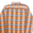 FRONT SIDE Mens Flannel Shirt Orange Check Long Sleeve 2XL For Discount