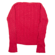 DISNEY Minnie Mouse Womens Jumper Red Crew Neck Cable Knit L Online Sale