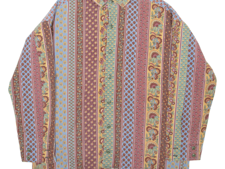 WINK Mens Shirt Maroon Crazy Pattern Long Sleeve XL Hot on Sale