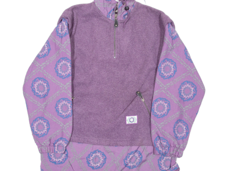 RODEO Womens Patterned Fleece Purple Crazy Pattern 1 4 Zip M Online