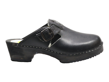 AM TOFFELN Clog Shoes Black Leather Womens UK 9 Supply