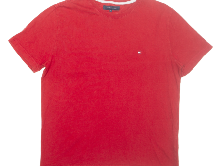 TOMMY HILFIGER Mens T-Shirt Red XL For Cheap