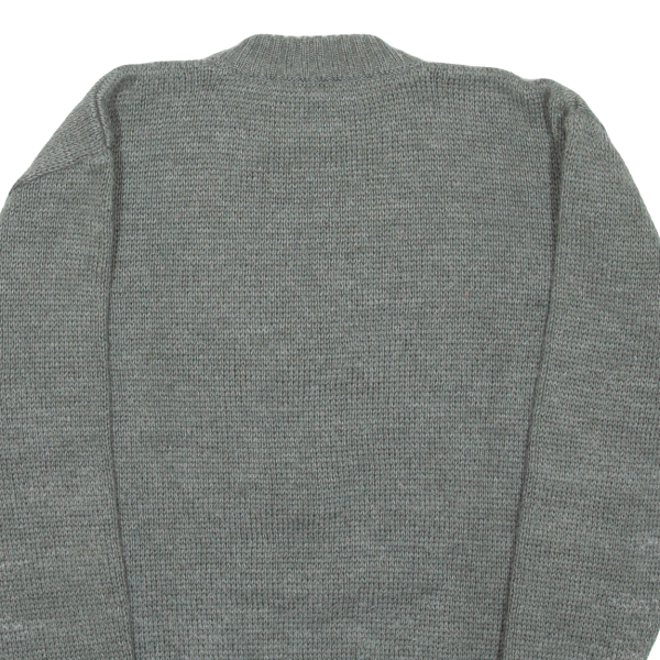 Military Mens Jumper Grey 1 2 Zip Chunky Knit Wool L Online