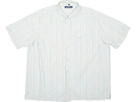 BEN SHERMAN Mens Shirt Blue Striped 2XL Online now