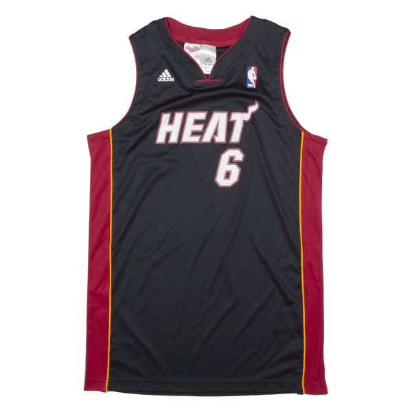 ADIDAS Miami Heat 6 James Mens Jersey Black Sleeveless USA XL Sale