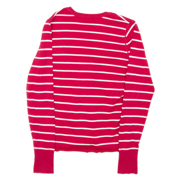 ESPRIT Womens Patterned Jumper Red Striped V-Neck Tight Knit S Online