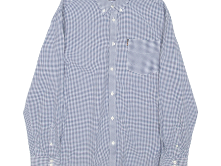 BEN SHERMAN Mens Shirt Blue Gingham Long Sleeve XL For Sale