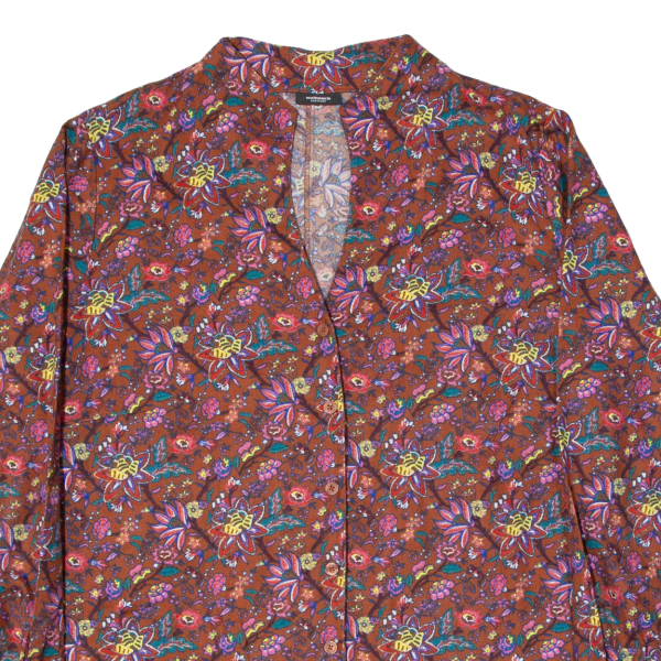 WALBUSCH Womens Shirt Maroon Floral Long Sleeve UK 16 Online now