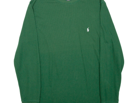 POLO RALPH LAUREN Sleepwear Mens Jumper Green Crew Neck Tight Knit L For Discount