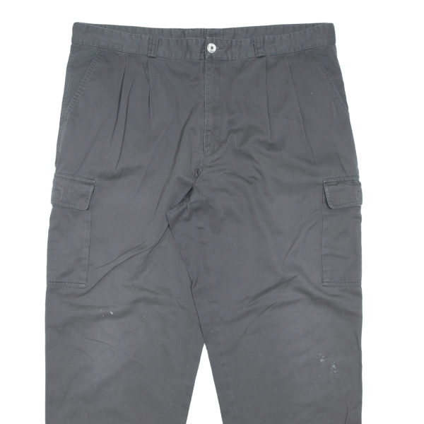 Cargo Mens Trousers Grey Regular Tapered W40 L30 Discount