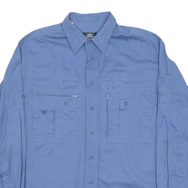 WALBUSCH Outdoors Mens Plain Shirt Blue Long Sleeve XL Sale