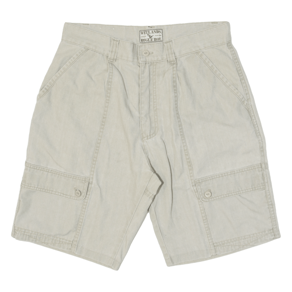 Vintage BUGLE BOY Wetlands Mens Cargo Shorts Beige Regular 90s M W32 For Sale