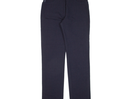 ARMANI JEANS Womens Knit Trousers Blue Slim Straight Wool W30 L32 Discount