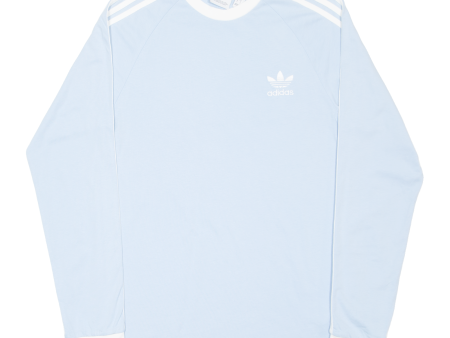 ADIDAS Mens T-Shirt Blue Long Sleeve S Fashion