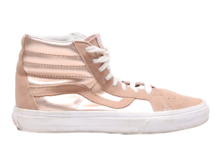 VANS Authentic High Top Trainers Pink Leather Womens UK 5 Online Sale