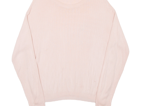 LEVI S Ribbed Womens Jumper Pink Tight Knit Viscose XS Online Sale