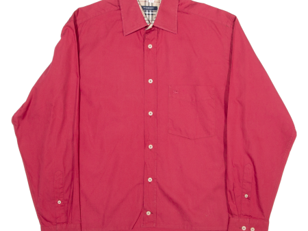 BURBERRY Mens Plain Shirt Red Long Sleeve L Online now