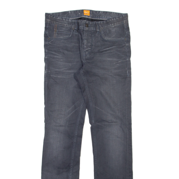 BOSS Mens Jeans Grey Slim Straight Stone Wash W30 L32 Online Sale