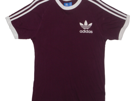 ADIDAS Mens T-Shirt Maroon S on Sale