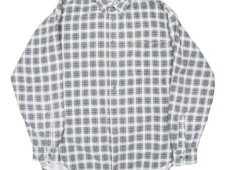 WORLD OF BASIC Mens Shirt Grey Check Long Sleeve M Hot on Sale