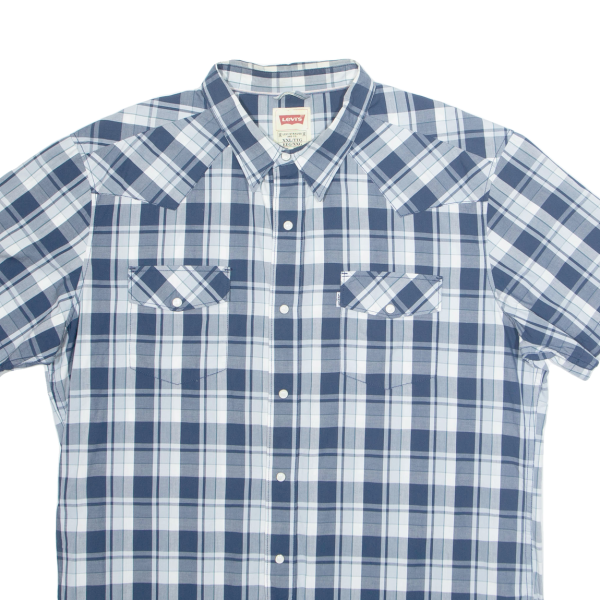 LEVI S Mens Shirt Blue Check 2XL Sale