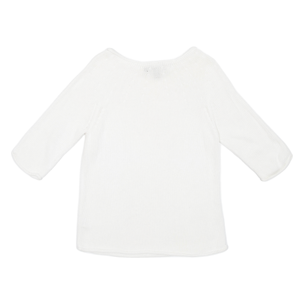 DKNY Womens Jumper White Tight Knit 3 4 Sleeve L on Sale