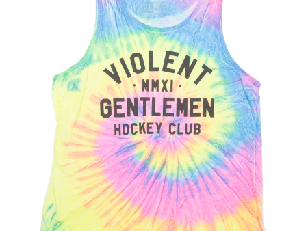 VIOLENT GENTLEMEN Hockey Club Mens Tie Dye Vest Yellow Sleeveless XL Online now