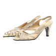 SOULIERS EVELINS Slingback Heels Cream Leather Womens UK 5 Online