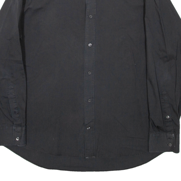 BEN SHERMAN Mens Plain Shirt Black Long Sleeve L Discount