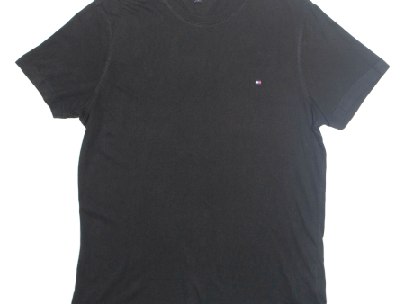 TOMMY HILFIGER Mens T-Shirt Black L Sale