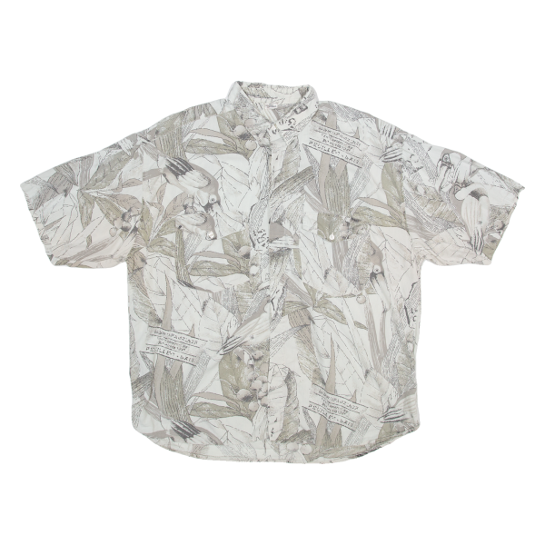 BAUMWOLLE Mens Shirt Green Floral 2XL Online now