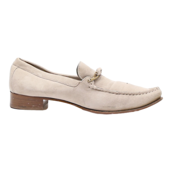 BALLY Loafer Shoes Beige Leather Womens UK 7.5 For Cheap